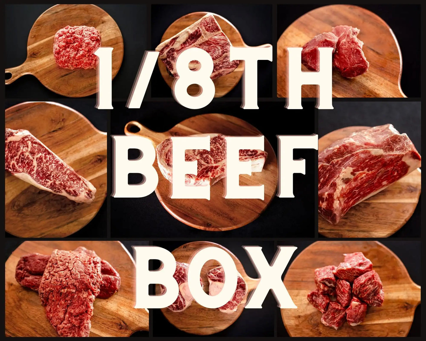 100% All-Natural Grass-Fed Pasture-Raised Wagyu 1/8th Beef Box - 50lbs of Wagyu Beef - The Hufeisen-Ranch (WYO Wagyu)