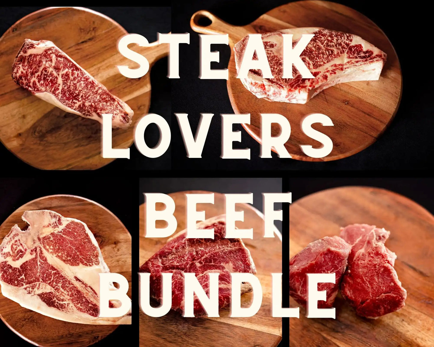 100% All-Natural Grass-Fed Pasture-Raised Wagyu Steak Lovers Beef Bundle - The Hufeisen-Ranch (WYO Wagyu)
