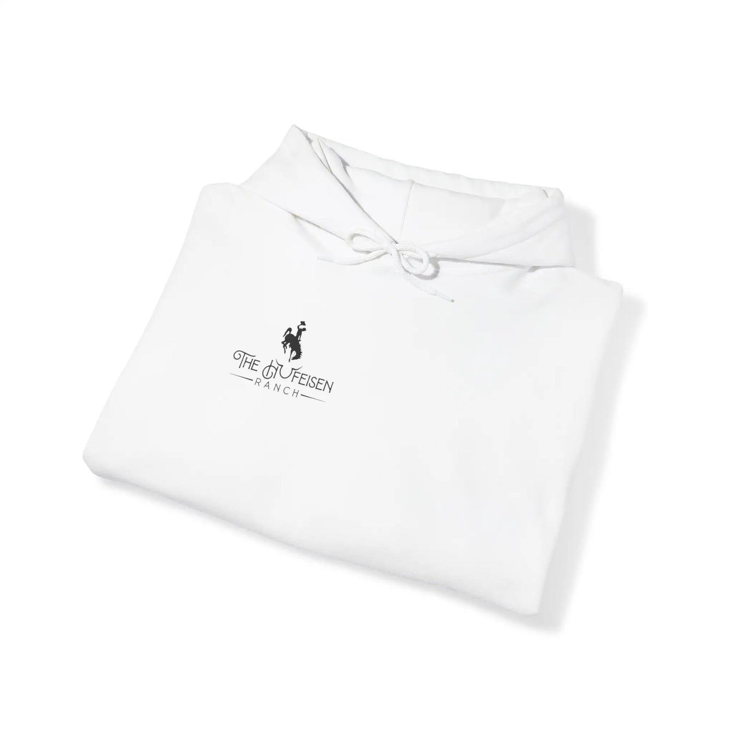 Unisex Heavy Blend™ Hooded SweatshirtThis unisex heavy blend hooded sweatshirt is relaxation itself. Made with a thick blend of cotton and polyester, it feels plush, soft and warm, a perfect choice for Unisex Heavy Blend™ Hooded SweatshirtThe Hufeisen-Ranch (WYO Wagyu)Hoodie