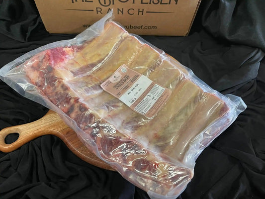 100% Regenerative Grass-Fed Black Angus Spare Ribs - The Hufeisen-Ranch (WYO Wagyu)