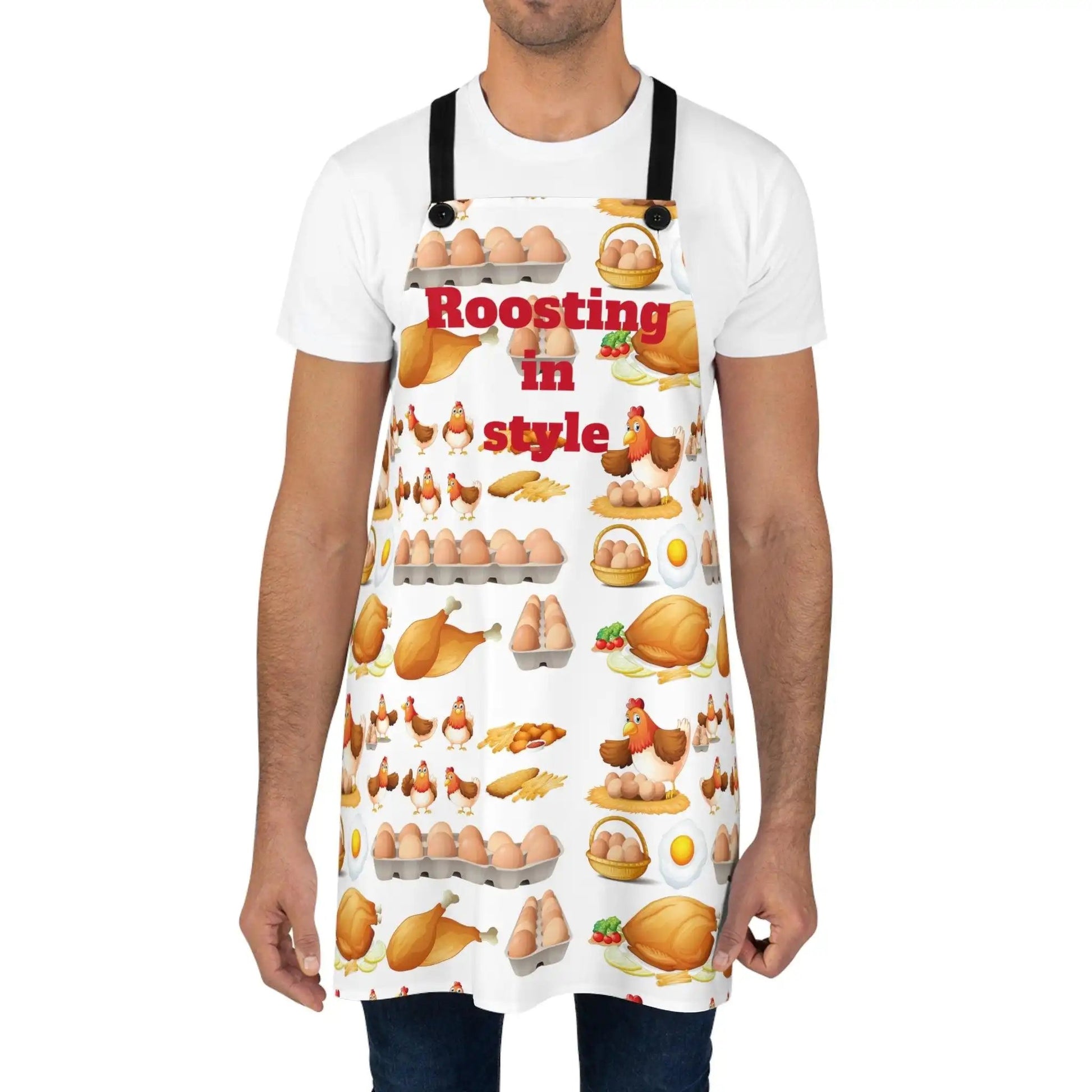 Roosting in Style Chicken Apron (AOP)Our Poly Twill Apron is the perfect cooking accessory. Lightweight, stylish and durable, this apron with your custom design and will make your customers look great dStyle Chicken Apron (AOP)The Hufeisen-Ranch (WYO Wagyu)Accessories