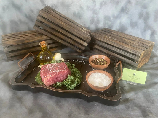 100% All-Natural American Wagyu Top Round SteakWagyu top round steak is a flavorful and tender cut of beef known for its lean and beefy characteristics. It is derived from the top round primal of the Wagyu cattle-Natural American Wagyu Top Round SteakThe Hufeisen-Ranch (WYO Wagyu)