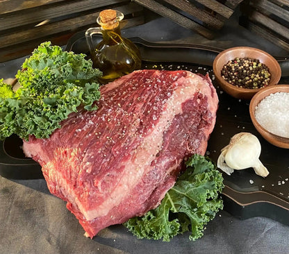 100% All-Natural Grass-fed American Wagyu Beef BrisketExperience the mouthwatering delight of our Wagyu Brisket, a true barbecue masterpiece. Sourced from the finest Wagyu cattle, this cut is known for its exceptional m100%The Hufeisen-Ranch (WYO Wagyu)