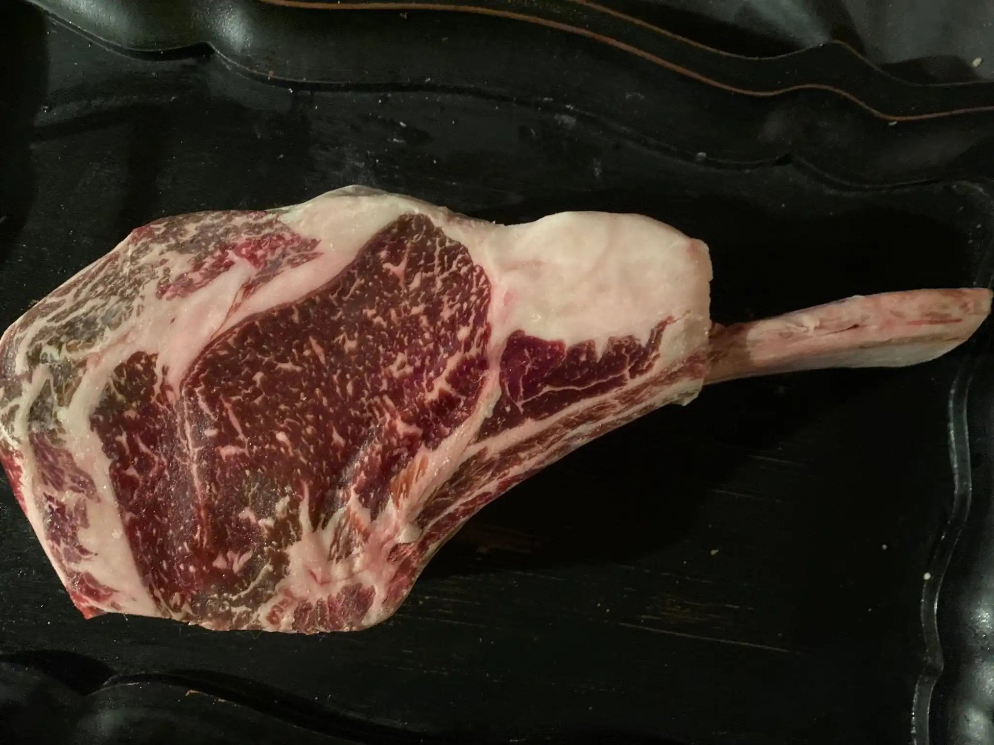 100% All-Natural Grass-fed American Wagyu Beef Cowboy Steak - The Hufeisen-Ranch (WYO Wagyu)
