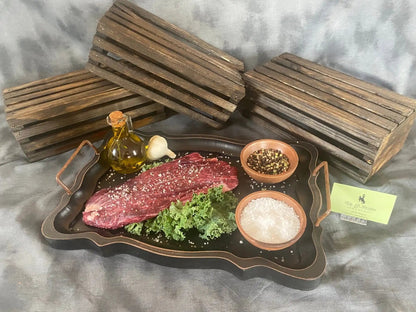 100% All-Natural Grass-Fed Black Angus Flank SteakSavor the exceptional taste of our 100% All-Natural Grass-Fed Black Angus Flank Steak. This cut is a true delight for beef enthusiasts who appreciate premium quality100%The Hufeisen-Ranch (WYO Wagyu)