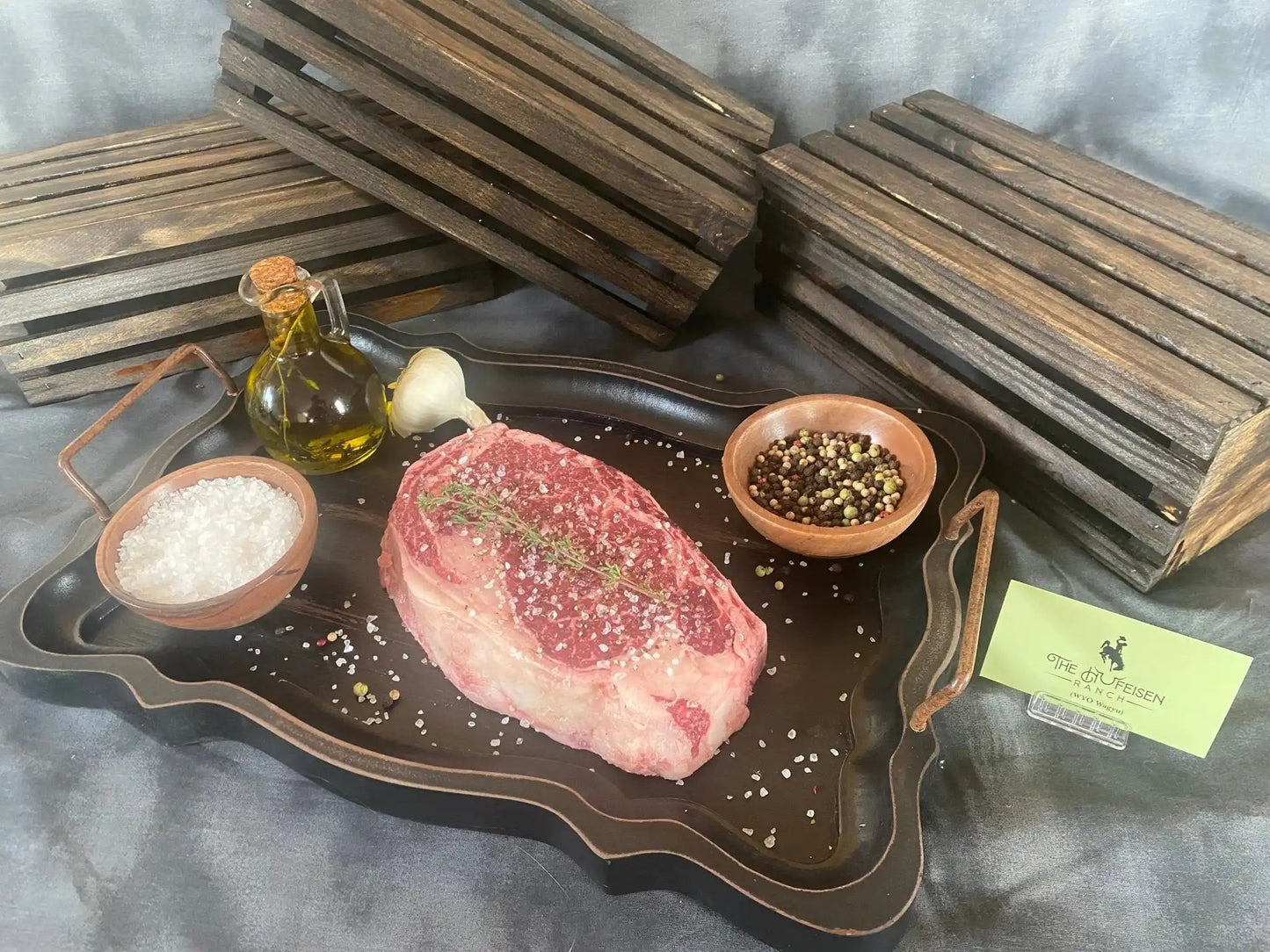 100% All-Natural Grass-Fed Black Angus Ribeye - The Hufeisen-Ranch (WYO Wagyu)
