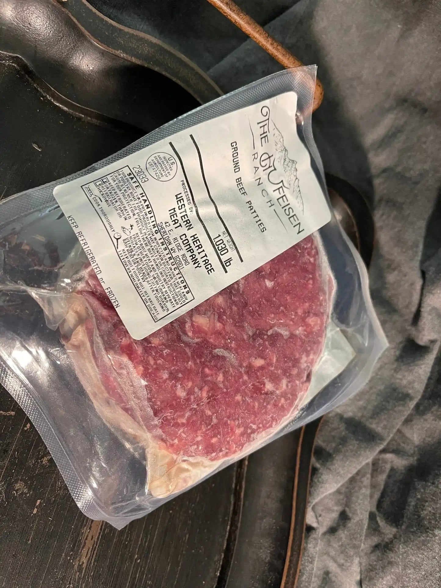 100% All-Natural Grass-Fed "Misfit" (3) 1/3lb 70/30 Beef Patties - The Hufeisen-Ranch (WYO Wagyu)