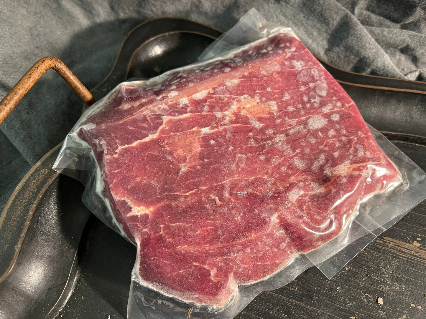 100% All-Natural Grass-Fed "Misfit" Flat Iron Steak - The Hufeisen-Ranch (WYO Wagyu)