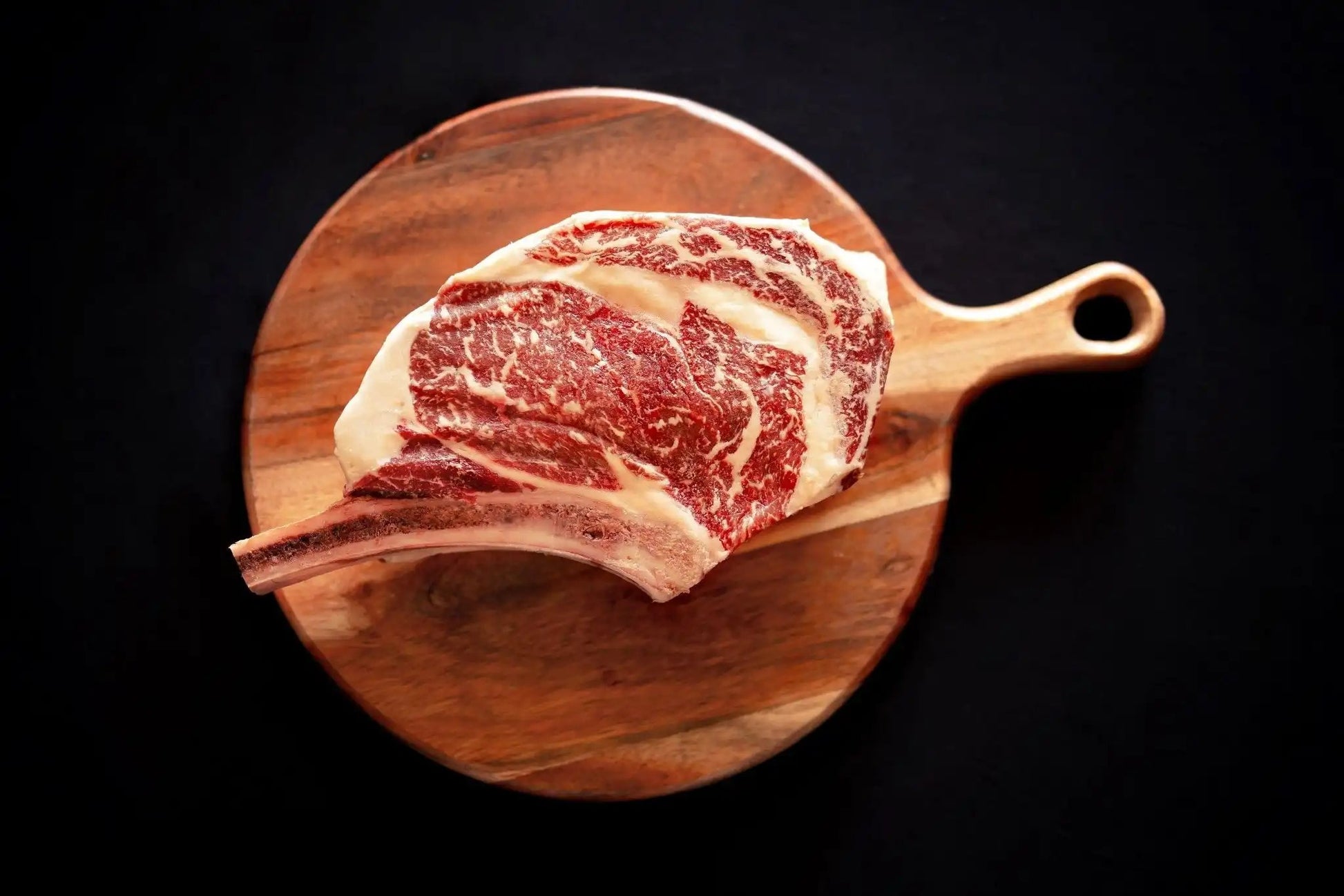 100% All-Natural Grass-Fed Pasture-Raised Wagyu Cowboy Rib Steak - The Hufeisen-Ranch (WYO Wagyu)