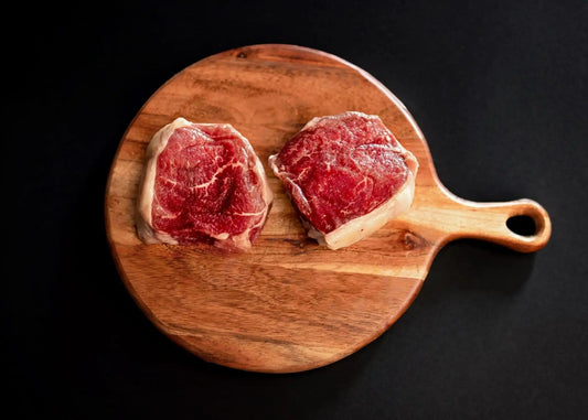 100% All-Natural Grass-Fed Pasture-Raised Wagyu Eye of Round SteakIntroducing Hufeisen Ranch's 100% All-Natural Grass-Fed Pasture-Raised Wagyu Eye of Round Steak. This lean cut from the hind end of the cattle boasts plenty of flavo100%The Hufeisen-Ranch (WYO Wagyu)
