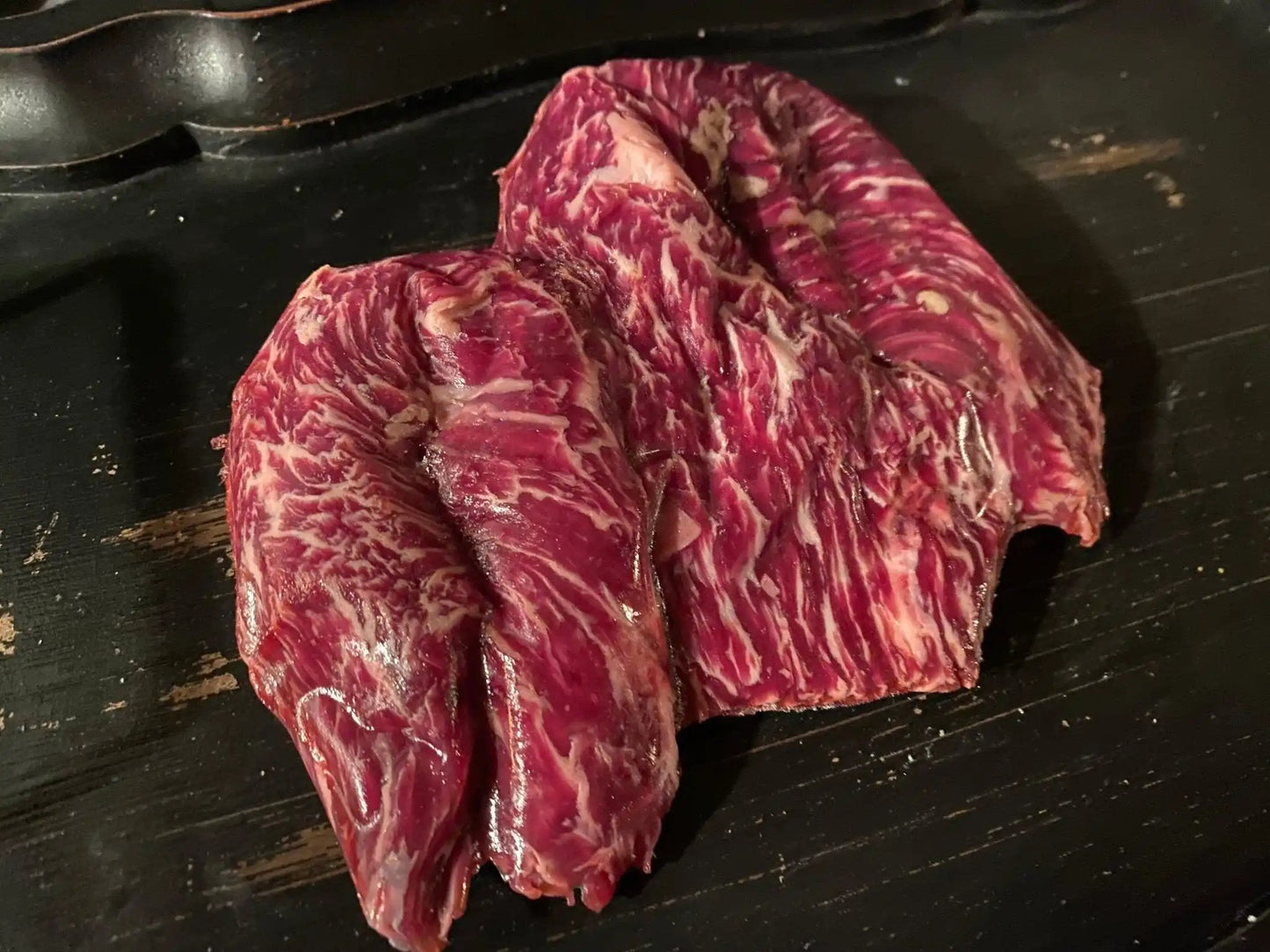 100% All-Natural Grass-Fed Pasture-Raised Wagyu Hanging Tender "ButcheDiscover Hufeisen Ranch's 100% All-Natural Grass-Fed Pasture-Raised Wagyu Hanging Tender "Butcher's Cut". This coarse-grained steak is packed with a rich, beefy flav100%The Hufeisen-Ranch (WYO Wagyu)