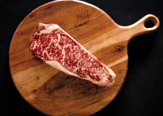 100% All-Natural Grass-Fed Pasture-Raised Wagyu New York StripIntroducing Hufeisen Ranch's 100% All-Natural Grass-Fed Pasture-Raised Wagyu New York Strip. This classic cut of beef is renowned for its unmatched quality, and when100%The Hufeisen-Ranch (WYO Wagyu)