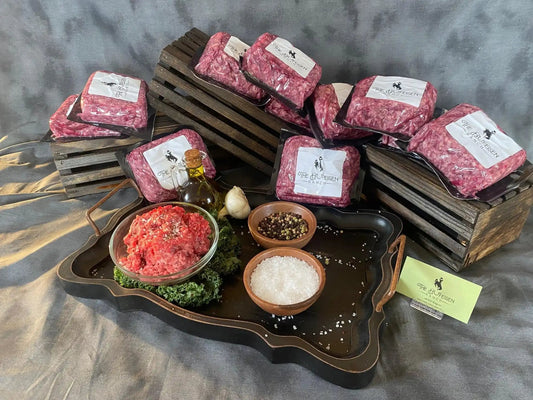 100% All-Natural Grass-Fed Pasture-Raised Wagyu or Angus Ground Beef Bundles (10, 20, & 50 lbs Bundles) - The Hufeisen-Ranch (WYO Wagyu)