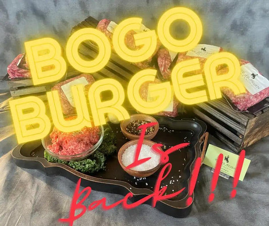 100% All-Natural Grass-Fed Pasture-Raised Wagyu or Angus Ground Beef BBOGO Burger is Back!!   Use discount code BOGOBurger at check out to get Buy one Get one free burger bundles AND orders over $299 get Free Shipping! 
Experience the 100%The Hufeisen-Ranch (WYO Wagyu)