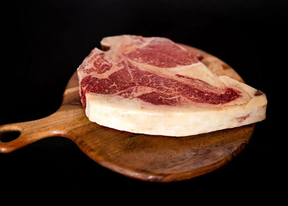 100% All-Natural Grass-Fed Pasture-Raised Wagyu Porterhouse T-BoneCut from the most prized parts of the cow — the filet mignon and the NY strip steak, 100% All-Natural Grass-Fed Pasture-Raised Wagyu Porterhouse T-Bone is sure to im100%The Hufeisen-Ranch (WYO Wagyu)