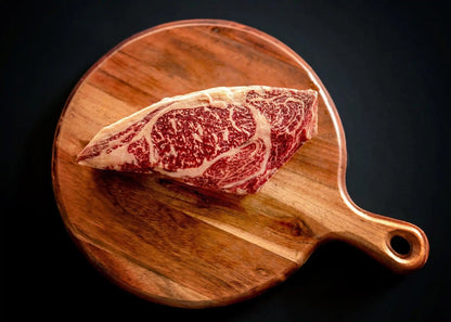 100% All-Natural Grass-Fed Pasture-Raised Wagyu RibeyeCut from the rib section of the cow, this steak is renowned for its rich marbling and bold, beefy flavor. Sourced from the highest quality, Grass-Fed Wagyu cattle, t100%The Hufeisen-Ranch (WYO Wagyu)
