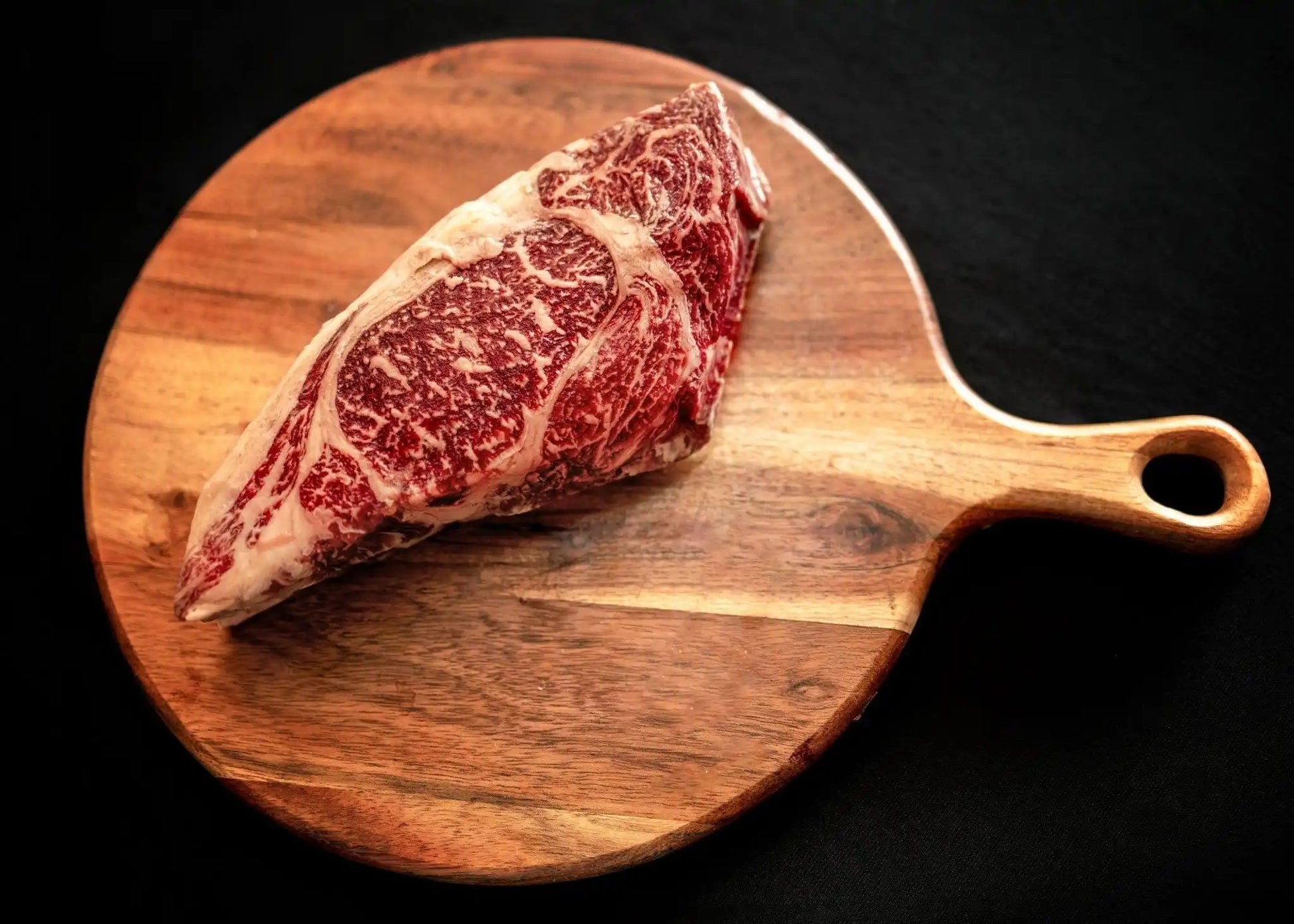 100% All-Natural Grass-Fed Pasture-Raised Wagyu RibeyeCut from the rib section of the cow, this steak is renowned for its rich marbling and bold, beefy flavor. Sourced from the highest quality, Grass-Fed Wagyu cattle, t100%The Hufeisen-Ranch (WYO Wagyu)