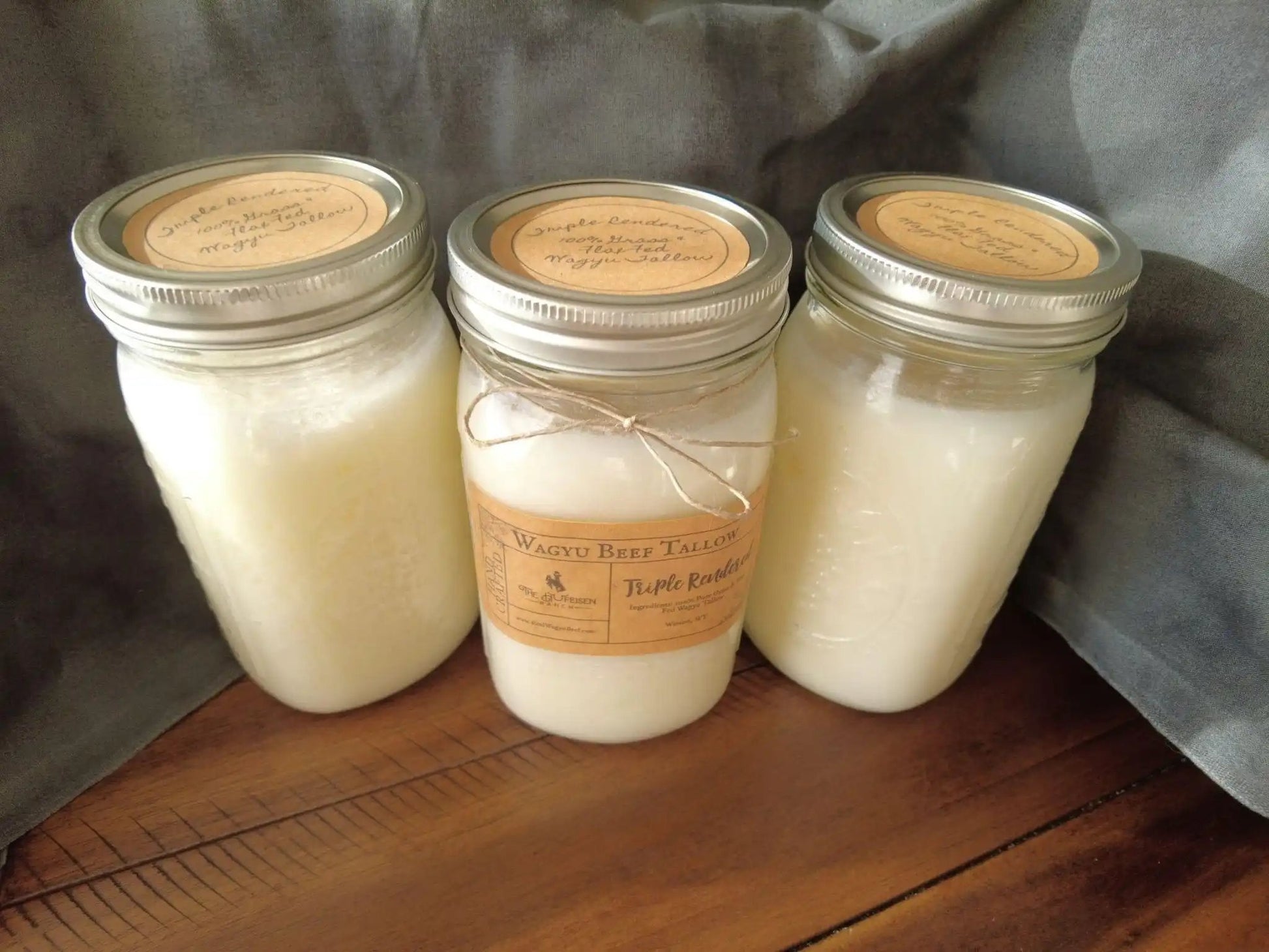100% All-Natural Triple Rendered Grass-Fed Wagyu Beef Tallow - The Hufeisen-Ranch (WYO Wagyu)