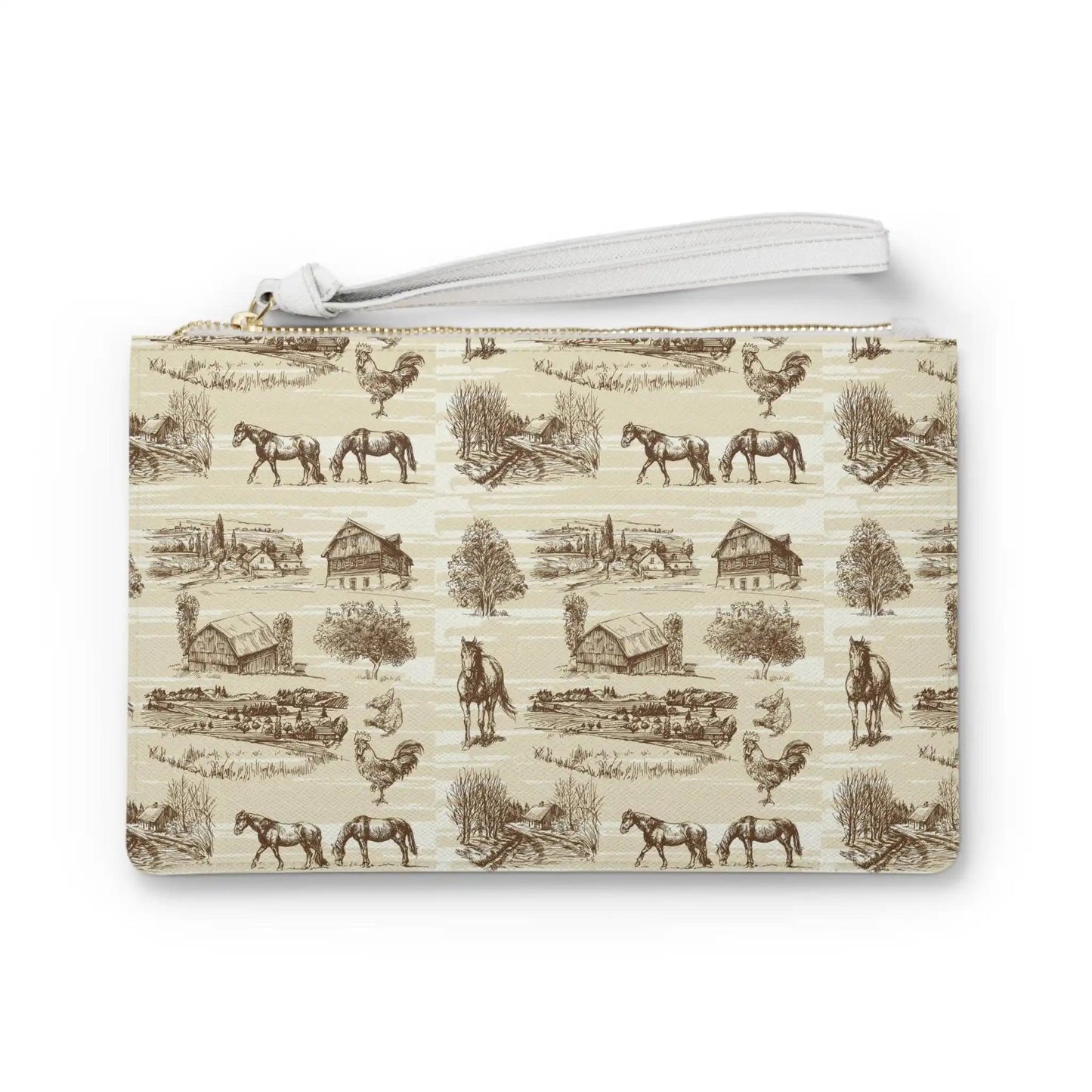 Country Farm Clutch BagDesigned with a loop handle to quickly free your hands, this custom clutch bag is made for the fashionista on the go. It can hold everyday essentials such as a phoneCountry Farm Clutch BagThe Hufeisen-Ranch (WYO Wagyu)Bags