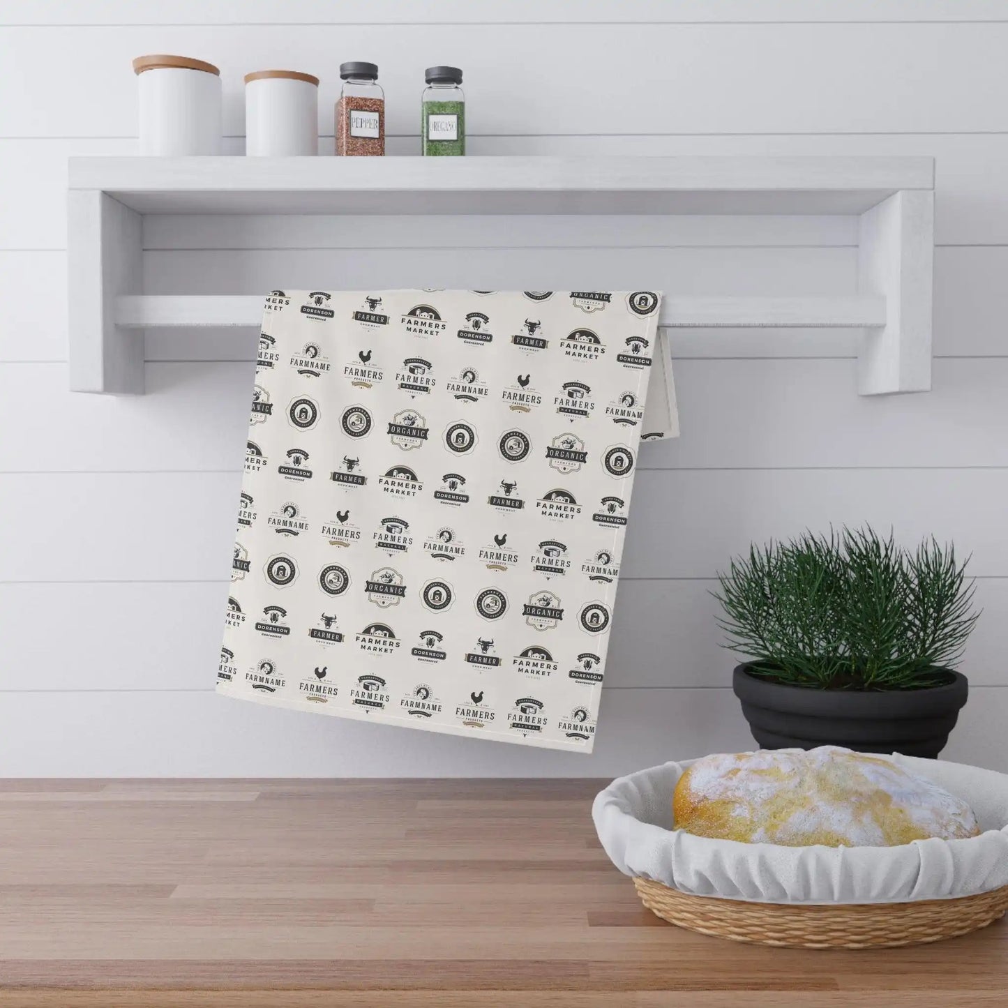 Farmhouse Farm to Fork Kitchen TowelHere to add a touch of character &amp; utility to any kitchen. Not only does it have a stunning one-sided print, but it's also a trusty and expressive helper to the Fork Kitchen TowelThe Hufeisen-Ranch (WYO Wagyu)Home Decor