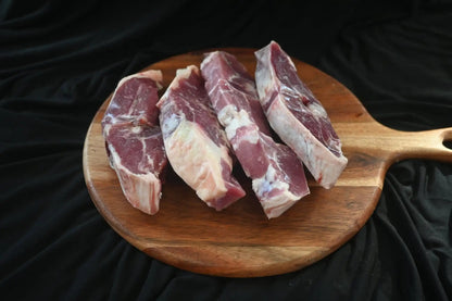 Grass-fed Icelandic Lamb Loin Steaks (4 Count)Savor the succulent taste of our Grass-Fed Icelandic Lamb Loin Steaks, a gourmet delight that promises an unforgettable dining experience. Sourced from the pristine Grass-fed Icelandic Lamb Loin Steaks (4 Count)The Hufeisen-Ranch (WYO Wagyu)