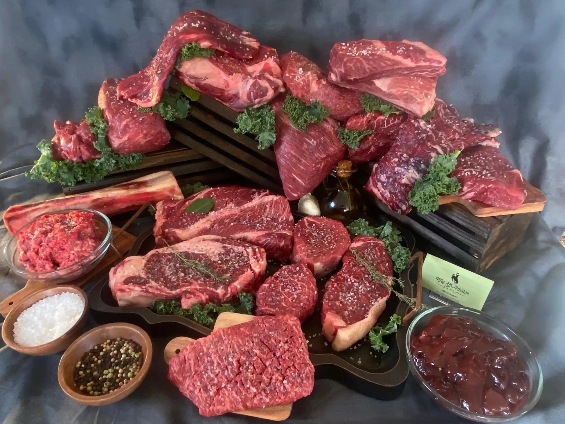 Grass-Fed Pasture-Raised Wagyu or Angus 1/2 Beef Box - 200lbs of Beef - The Hufeisen-Ranch (WYO Wagyu)