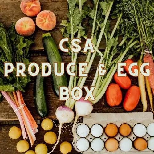 Our CSA Produce and Egg BoxBeginning May 2024!! If you are looking to sample one of our boxes, you have the option to choose a one-time purchase or you can subscribe now for the Summer Season CSA ProduceThe Hufeisen-Ranch (WYO Wagyu)