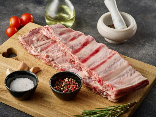 Pasture Raised Mangalitsa Pork Baby Back Ribs - The Hufeisen-Ranch (WYO Wagyu)