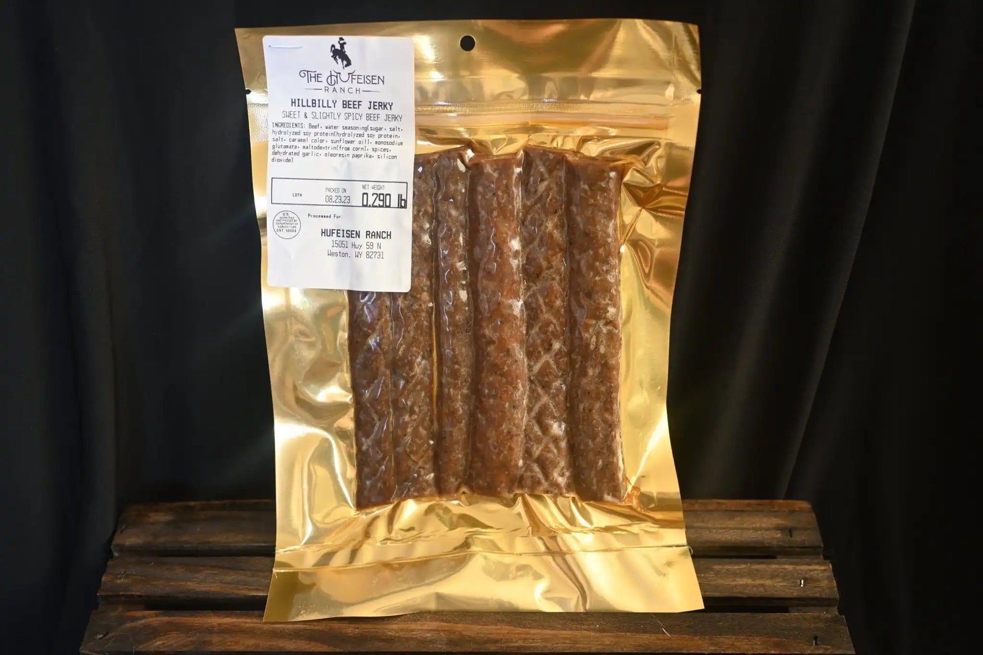 Smoked Wagyu Beef Jerky SticksIndulge in the savory perfection of our Smoked Wagyu Beef Jerky Sticks, expertly crafted by Koehler Meat and Sausage Co. Each bite offers a delightful blend of smokySmoked Wagyu Beef Jerky SticksThe Hufeisen-Ranch (WYO Wagyu)