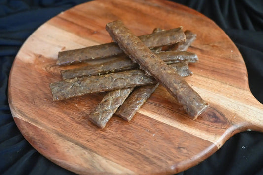 Smoked Wagyu Beef Jerky SticksIndulge in the savory perfection of our Smoked Wagyu Beef Jerky Sticks, expertly crafted by Koehler Meat and Sausage Co. Each bite offers a delightful blend of smokySmoked Wagyu Beef Jerky SticksThe Hufeisen-Ranch (WYO Wagyu)