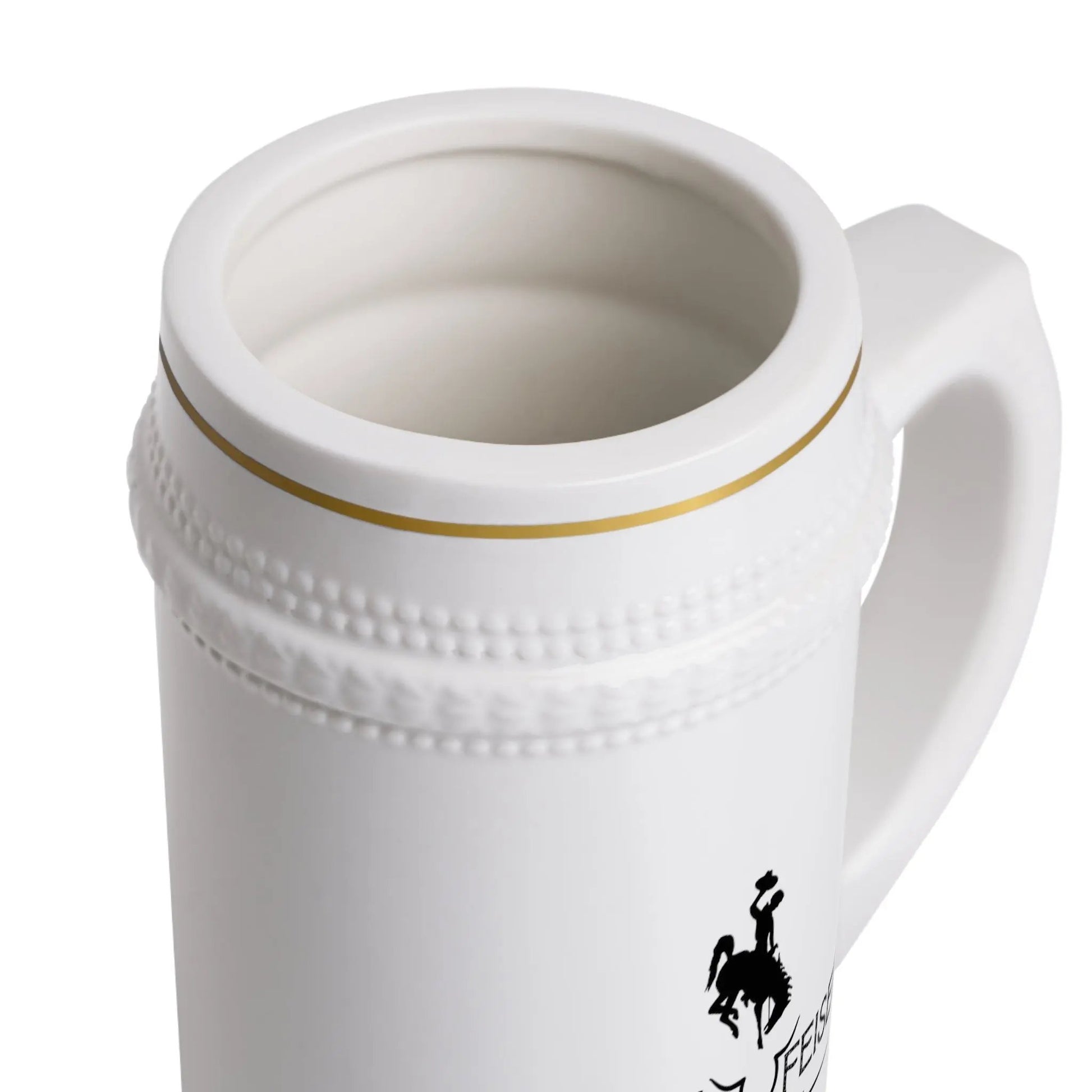 Sprechen Sie Cowboy Beer Stein MugRaise your stein and tip your hat to a unique blend of Old West grit and Bavarian charm with our 'Sprechen Sie Cowboy' Beer Stein. This ruggedly handsome stein bringSprechen Sie Cowboy Beer Stein MugThe Hufeisen-Ranch (WYO Wagyu)Mug